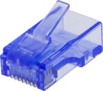Modularkontakt RJ45 Cat6 UTP transparent blå 20-pa